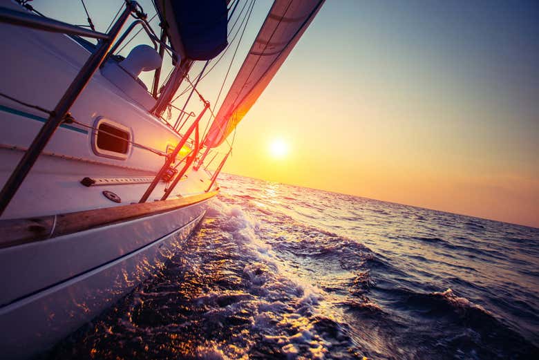 Sailing at sunset