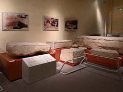 Large megaliths with carvings on them