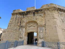 A large stone city gate